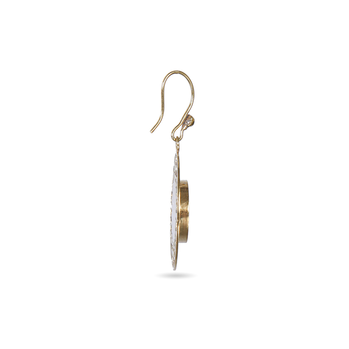 Lapis Lazuli Round Hook Earrings | Gold Plated Dangle Earrings