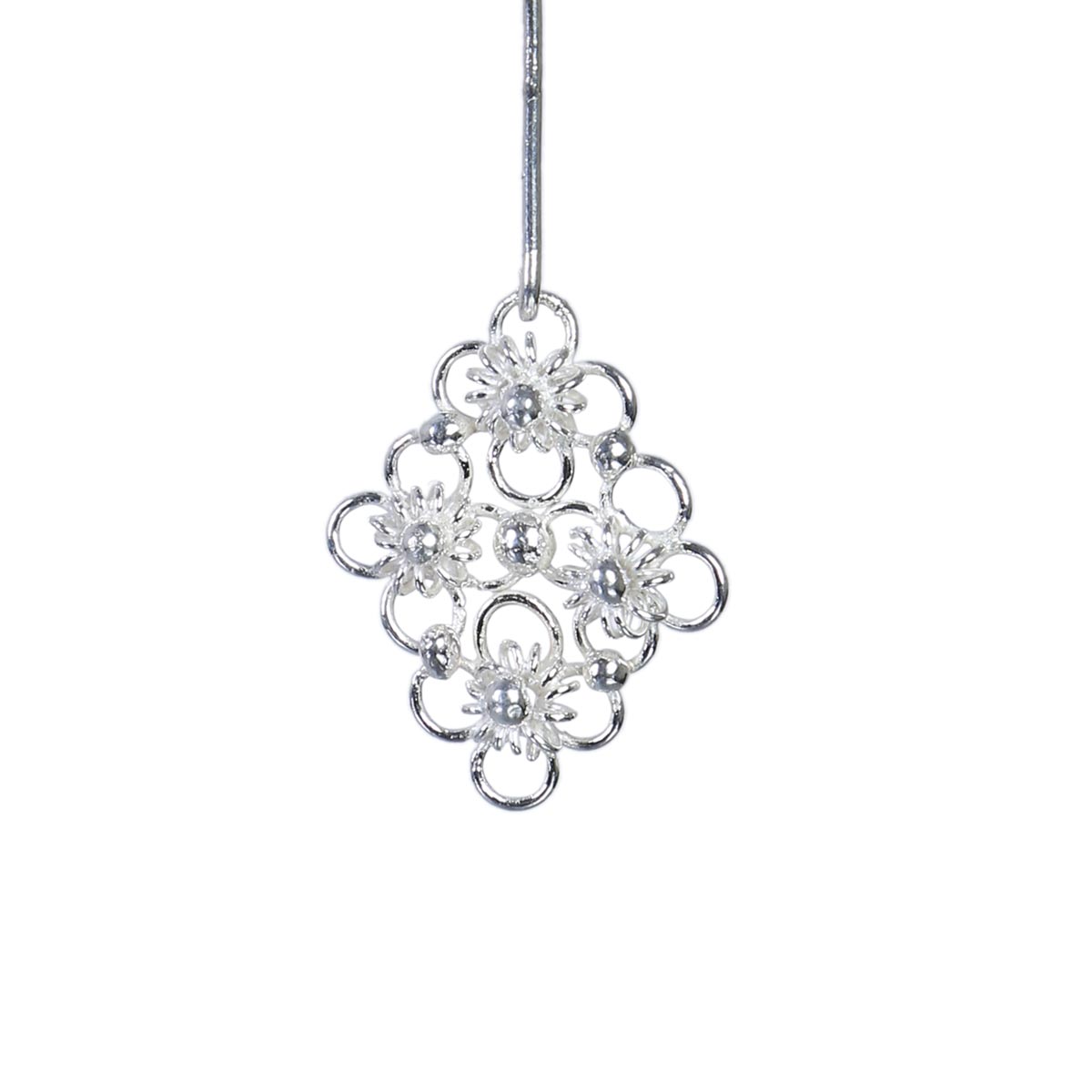 Flower Style Dangle Earrings | Silver Shoulder Earrings