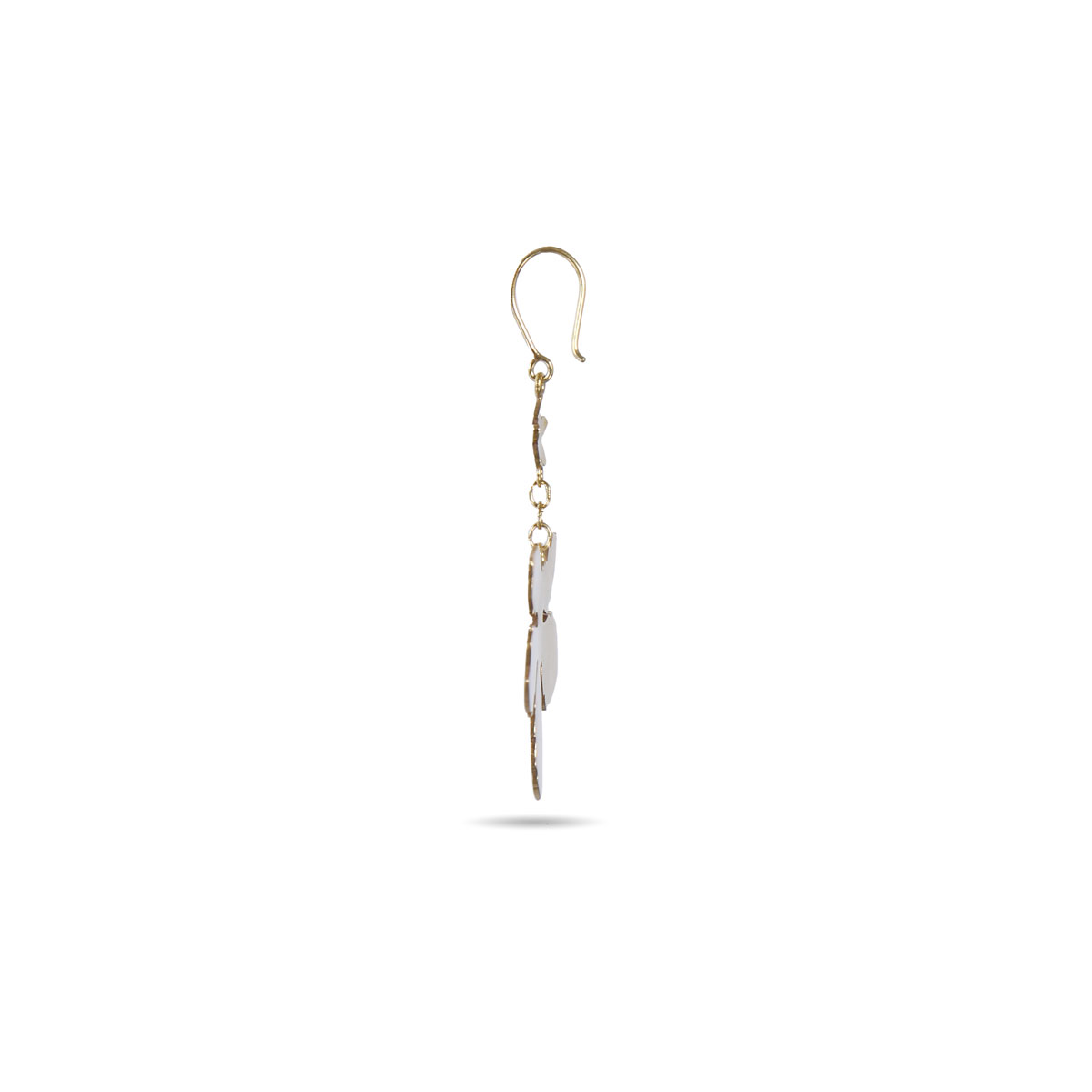 Gold Plated Dangle Earrings | Petal Style Hook Earrings 
