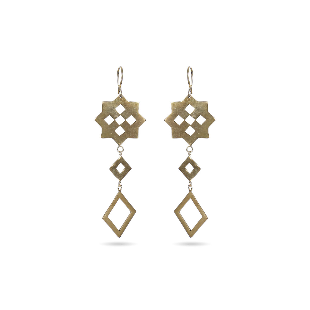 Gold Plated Floral Style Earrings | Dangle Hook Earrings