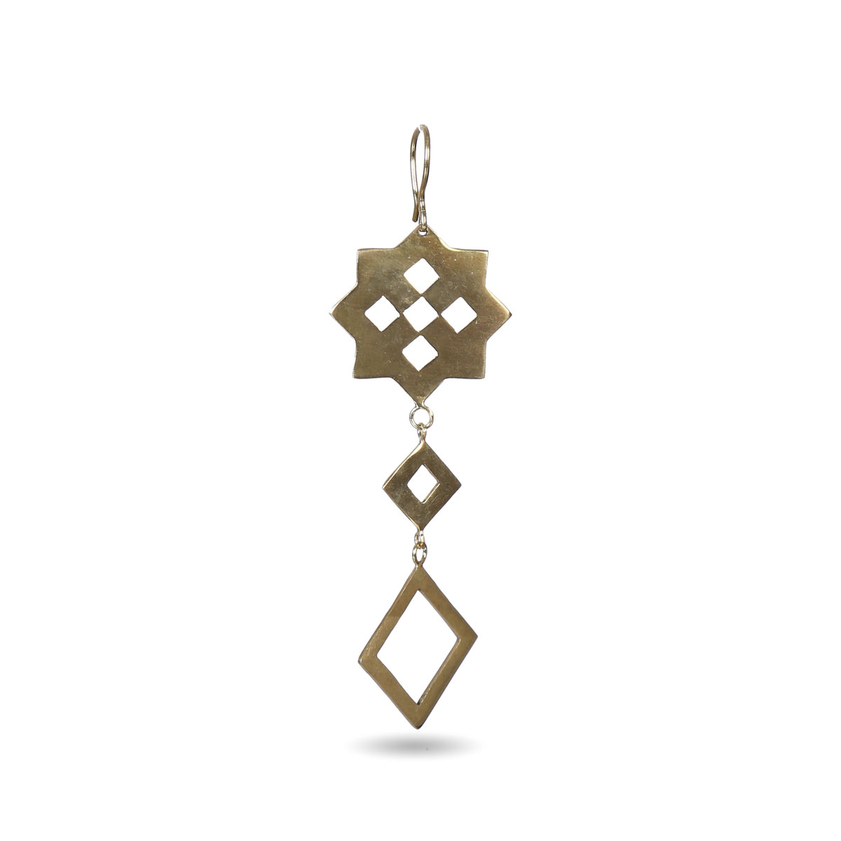 Gold Plated Floral Style Earrings | Dangle Hook Earrings
