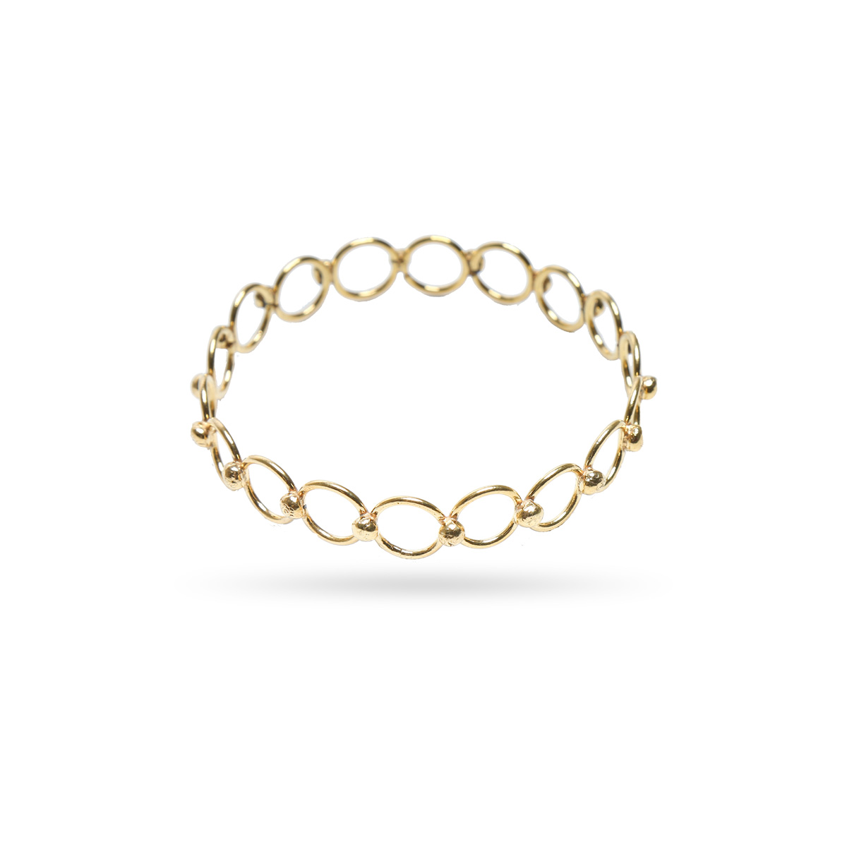 Gold Plated Chain Bracelet | Brass Bangle Style Bracelet 