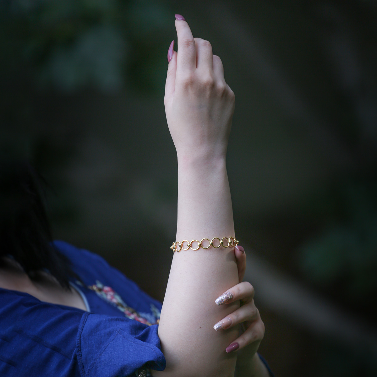 Gold Plated Chain Bracelet | Brass Bangle Style Bracelet 