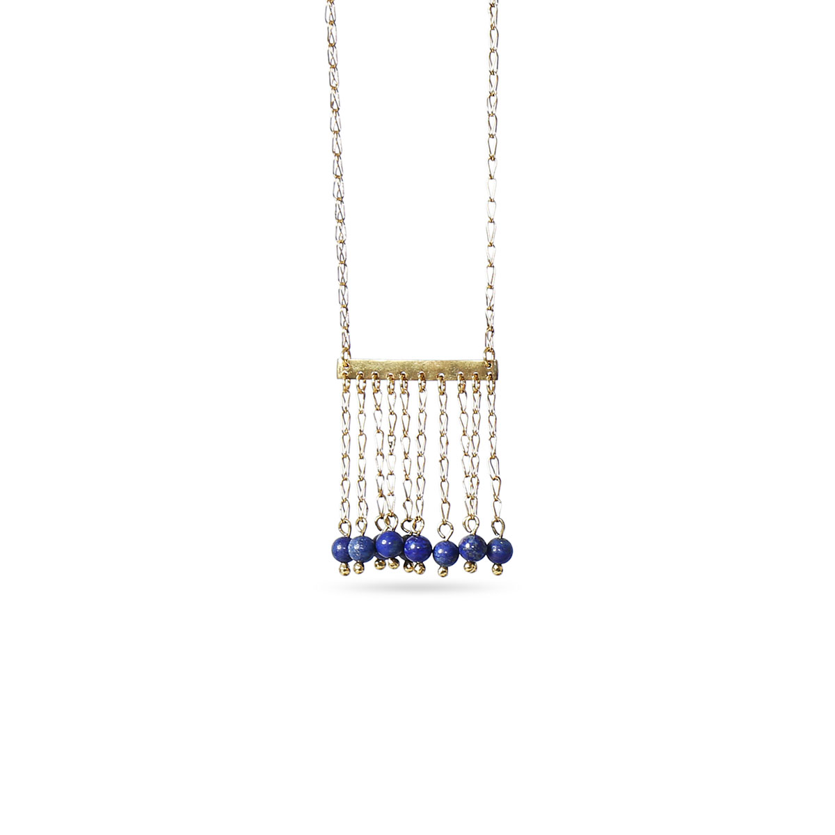 Lapis Lazuli Stone Jewelry Set | Gold Plated Pendant, Earrings, Ring & Bracelet