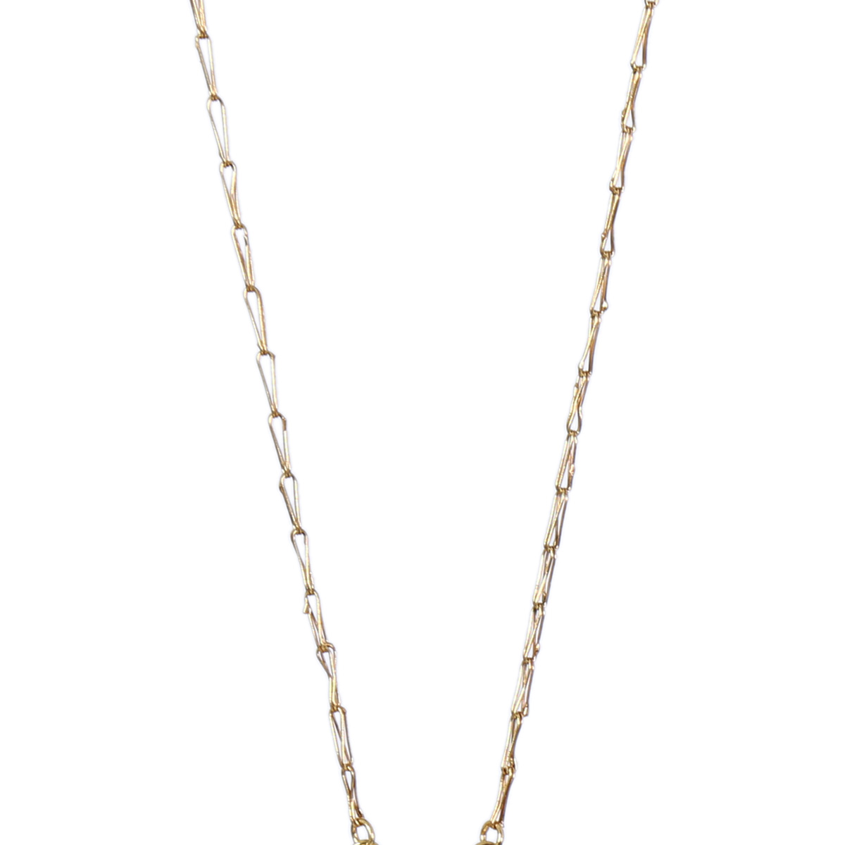 Blue Turquoise Brass Pendant | Gold Plated Triangle Lariat Locket