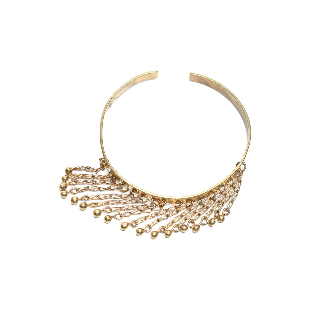 Turkmen Brass Charm Bracelet | Gold Plated Cuff Bangle Bracelet 