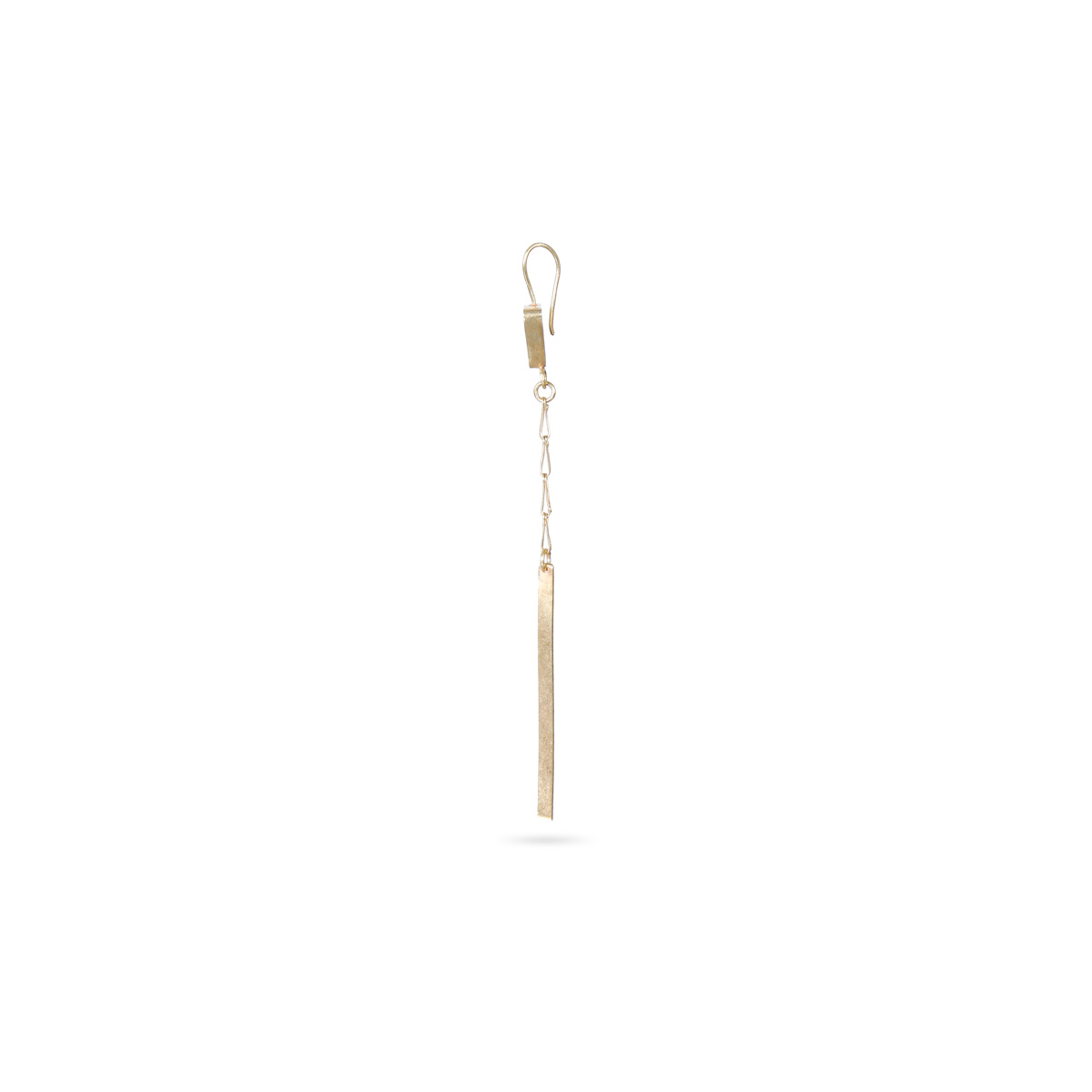 Black Tourmaline Triangle Earrings | Gold Plated Shoulder Earrings 