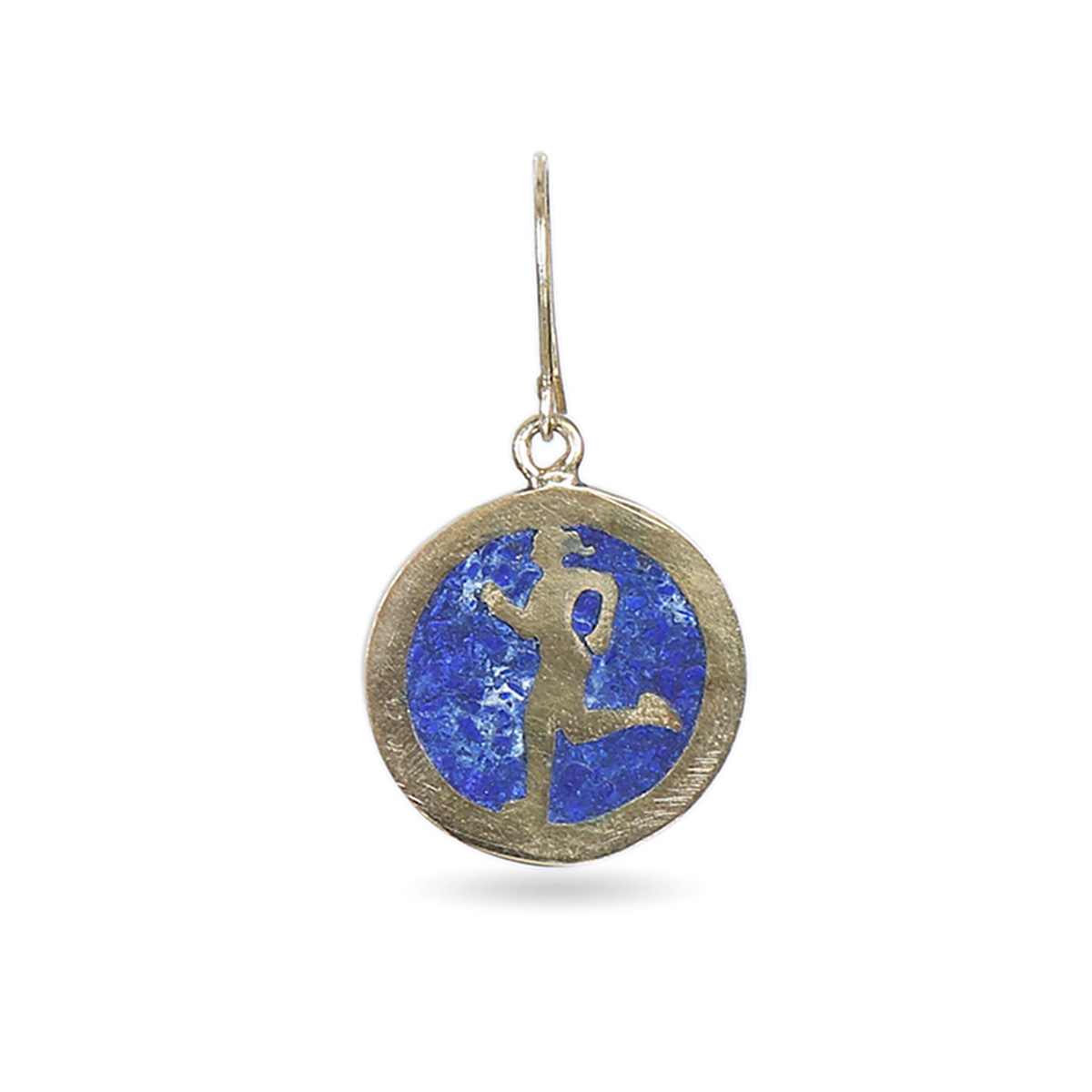 Lapis Stone Jewelry Set | Round Gold Plated Earrings & Ring