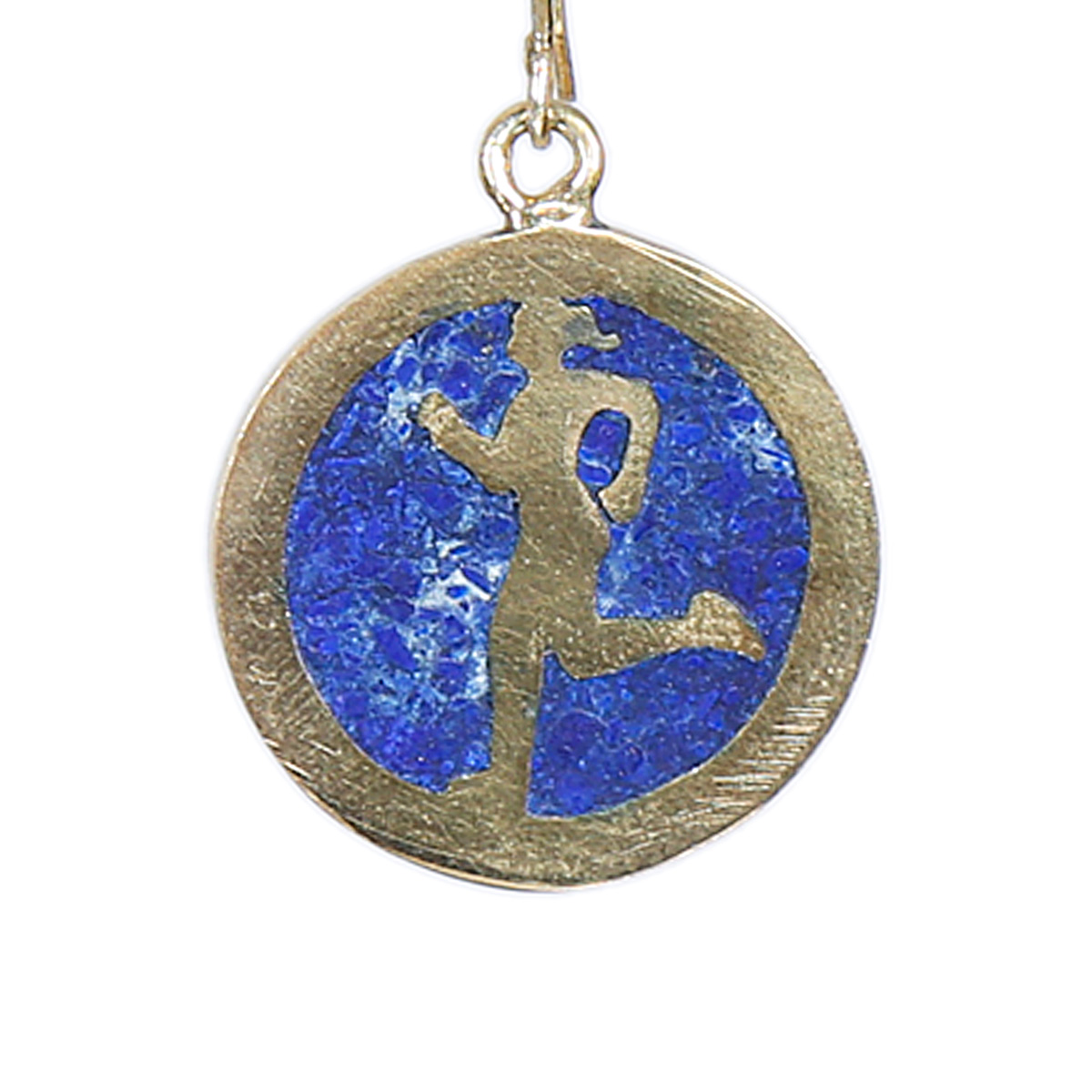 Lapis Stone Body Figure Earrings | Gold Plated Wire-Hook Earrings