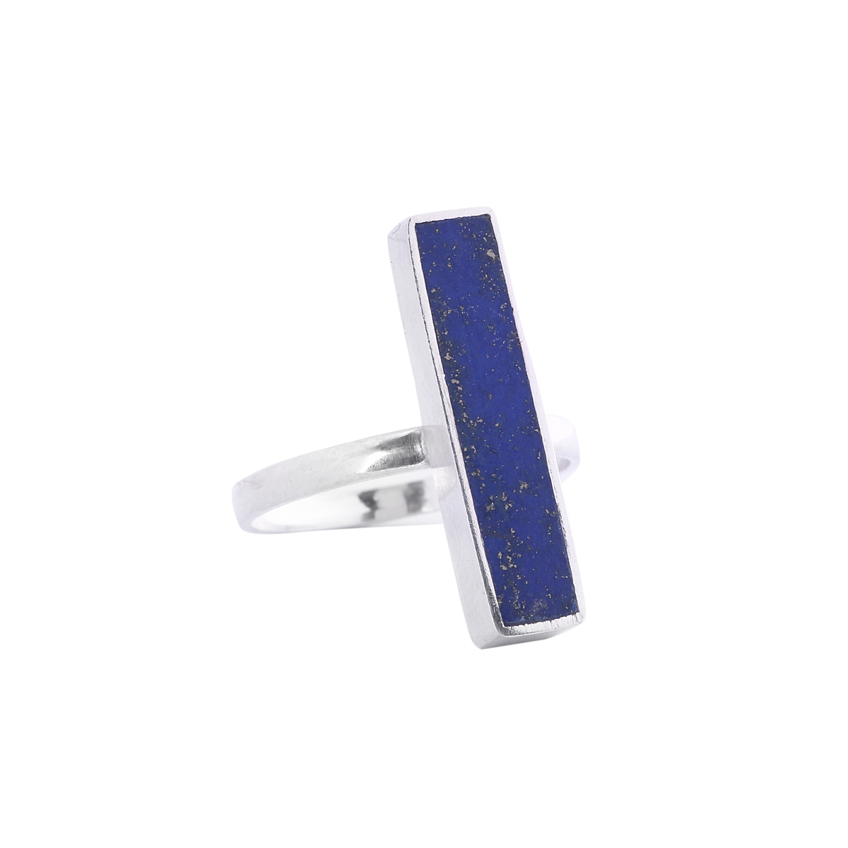 Lapis Lazuli Rectangle Ring | Silver Fancy Ring