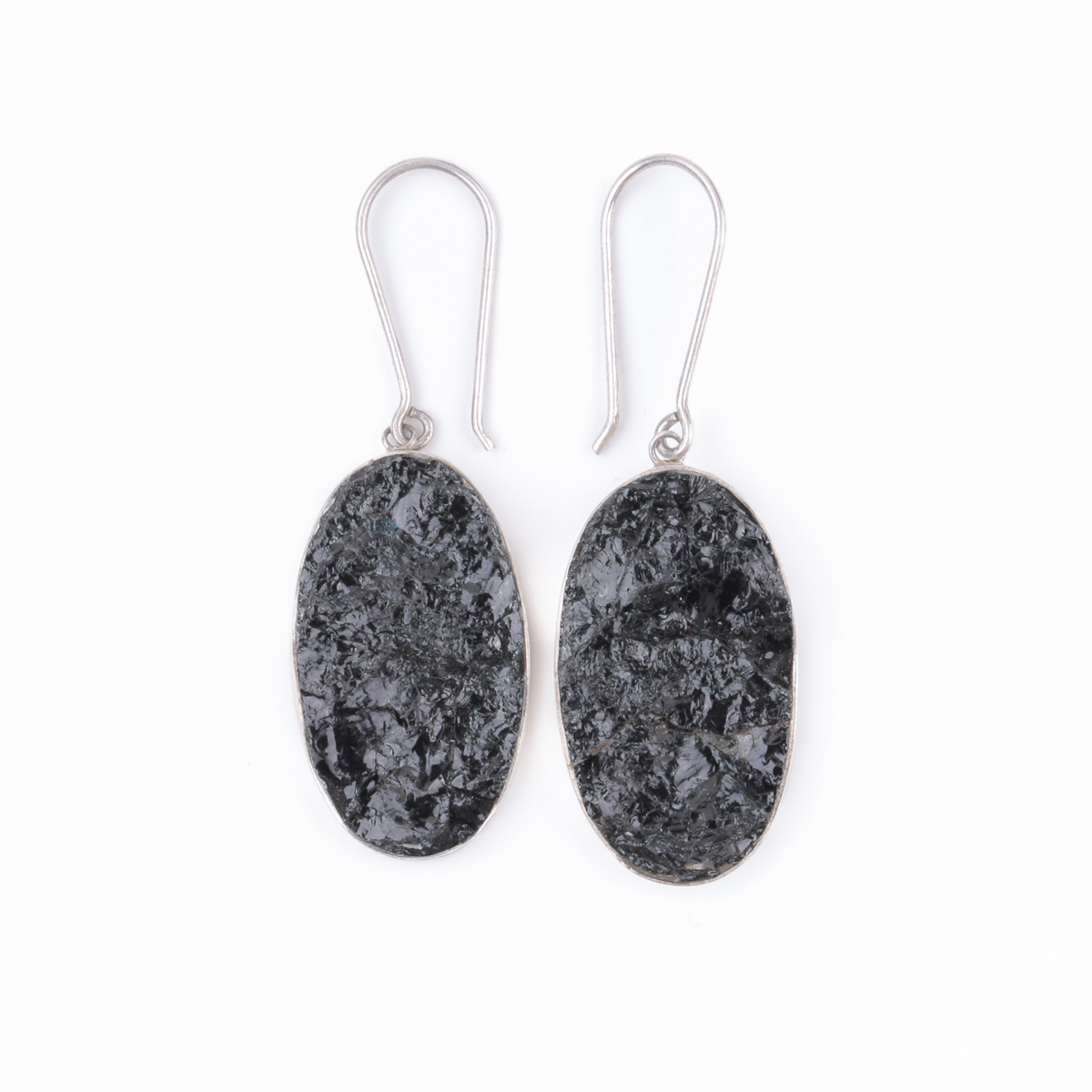 Tourmaline Hook Earrings| Oval Cut Silver Earrings