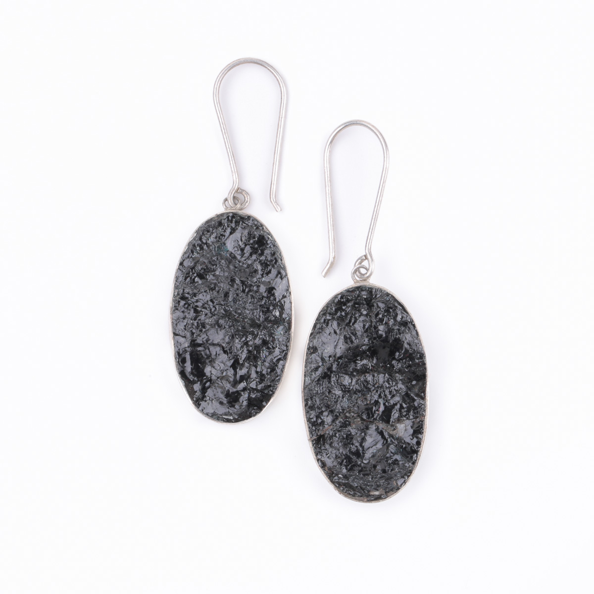 Tourmaline Hook Earrings| Oval Cut Silver Earrings