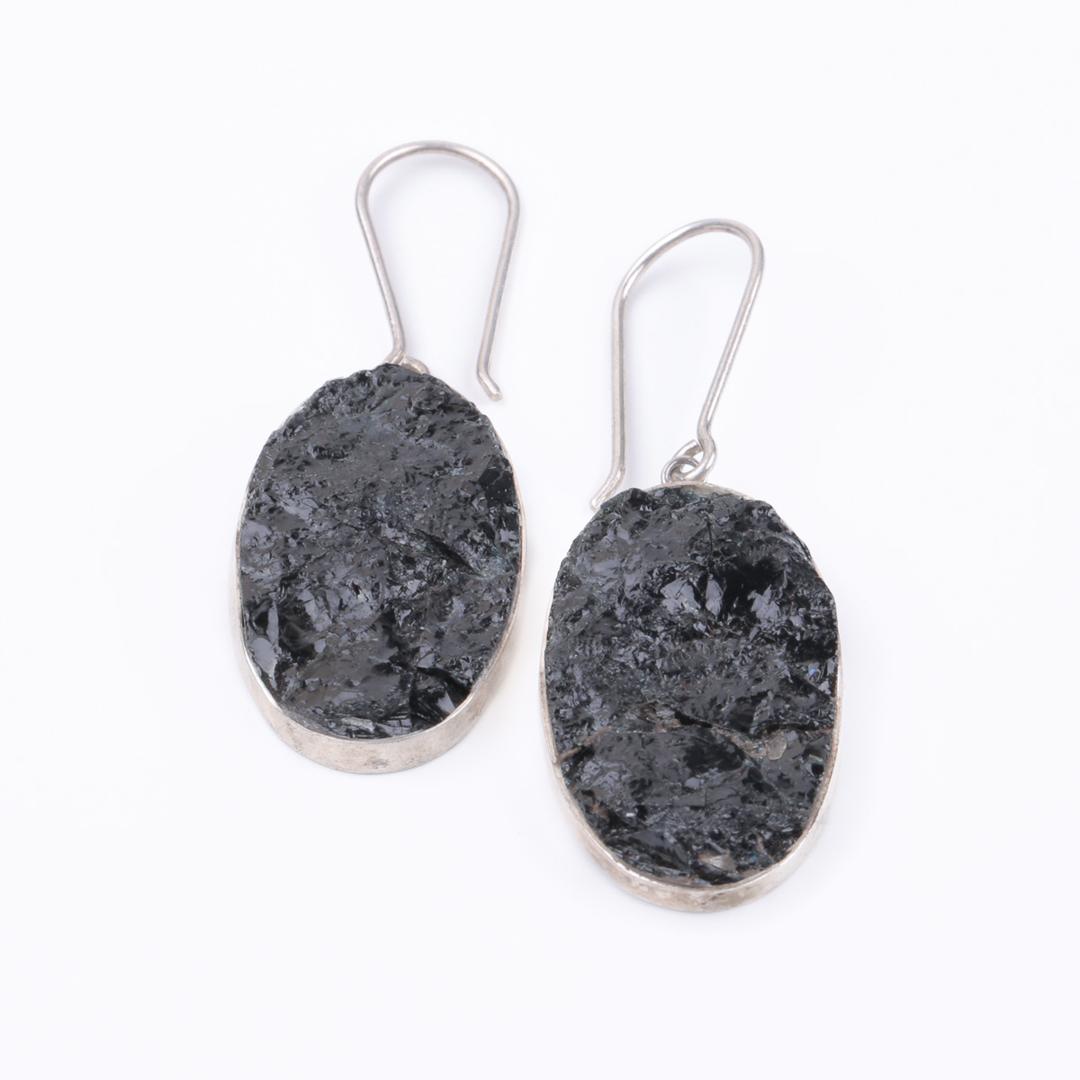 Tourmaline Hook Earrings| Oval Cut Silver Earrings