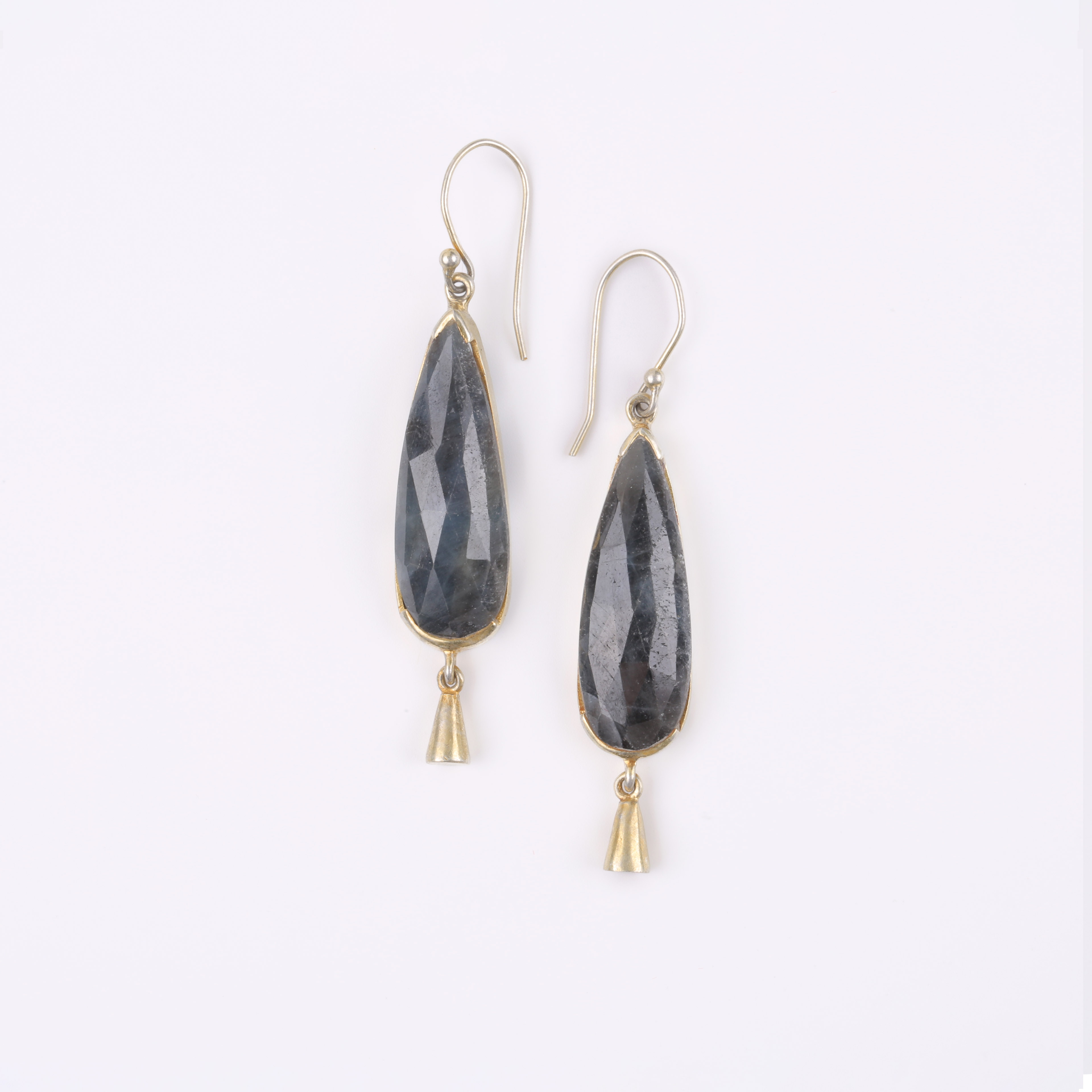 Gold-Pleated Hook Earrings | Teardrop Earrings