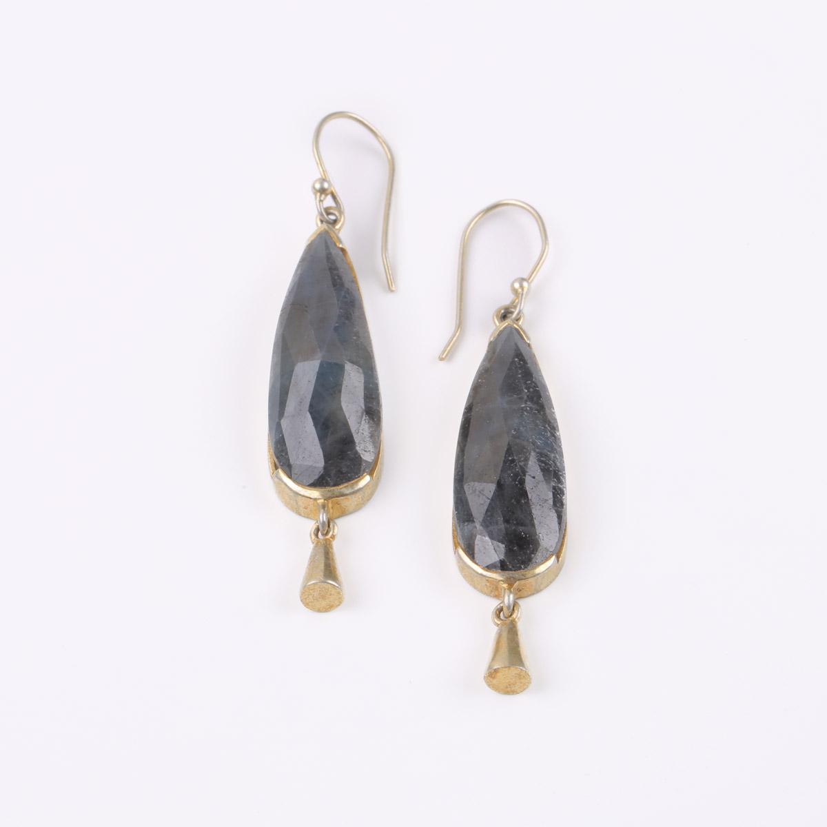 Gold-Pleated Hook Earrings | Teardrop Earrings