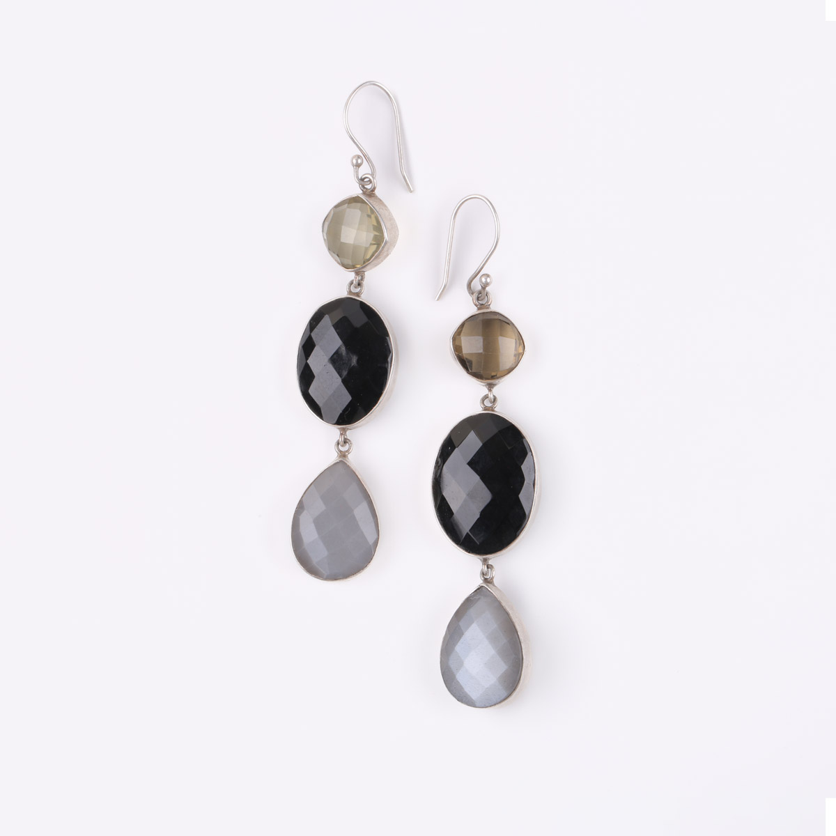 Tourmaline Stone Hook Earrings | Shoulder Style Earrings