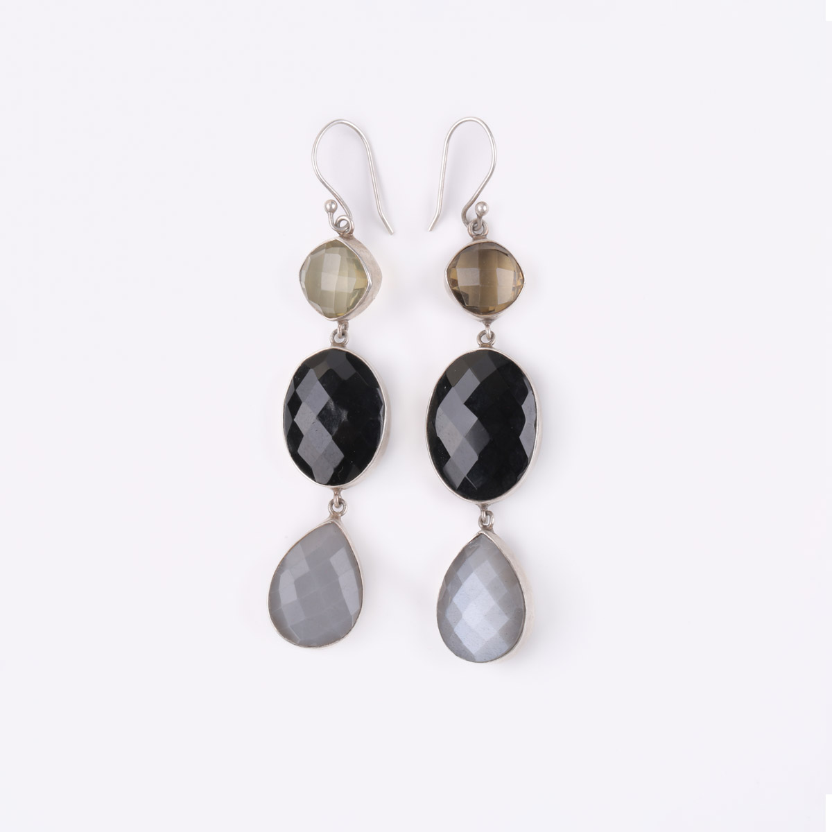 Tourmaline Stone Hook Earrings | Shoulder Style Earrings