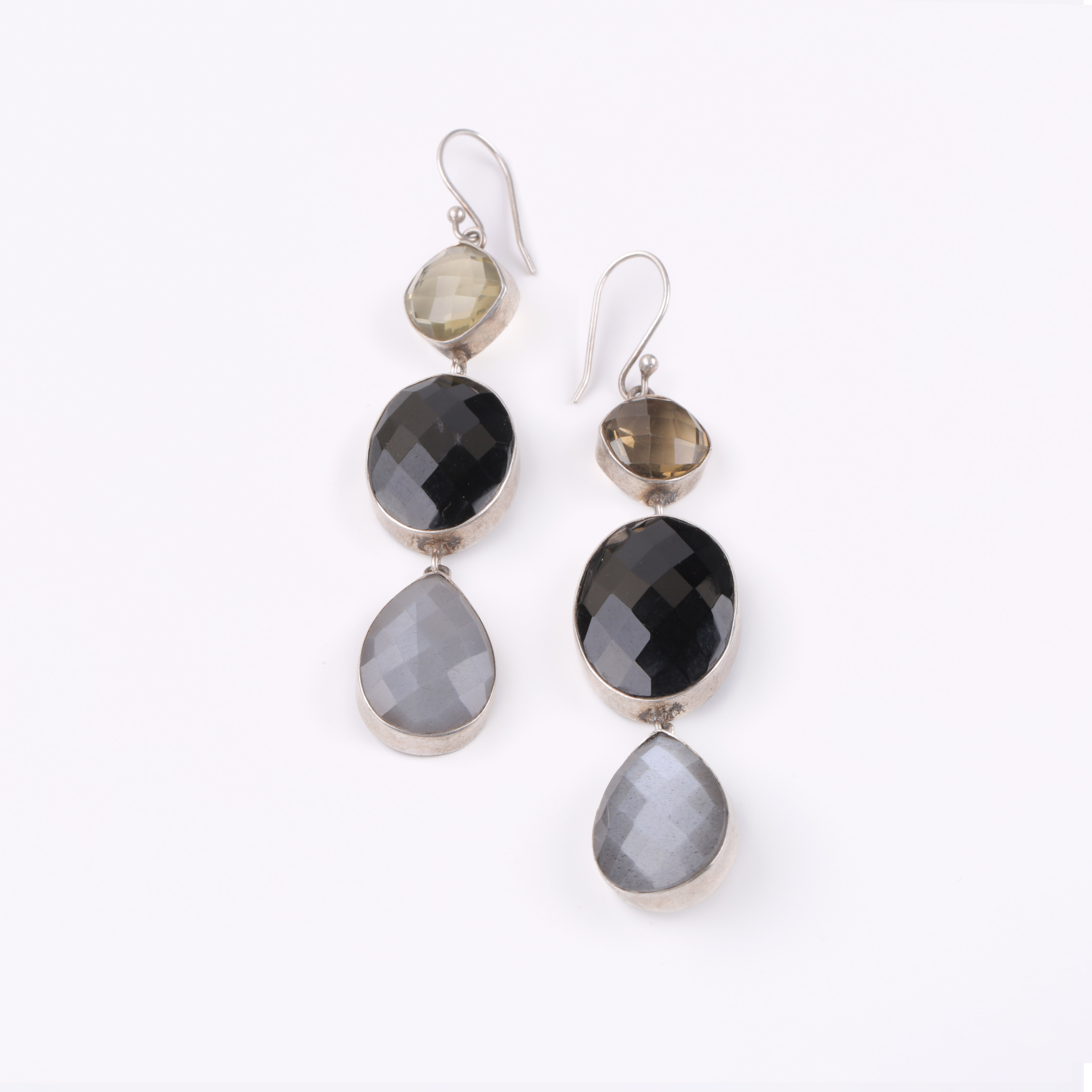 Tourmaline Stone Hook Earrings | Shoulder Style Earrings
