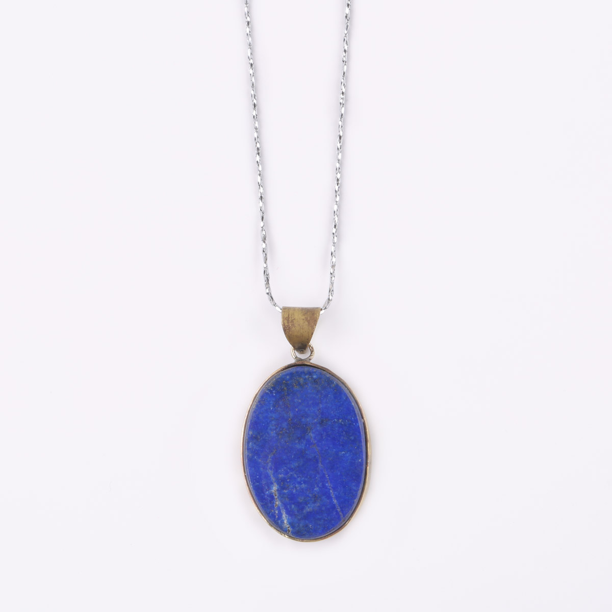 Lapis Lazuli Necklace | Brass Drop Necklace