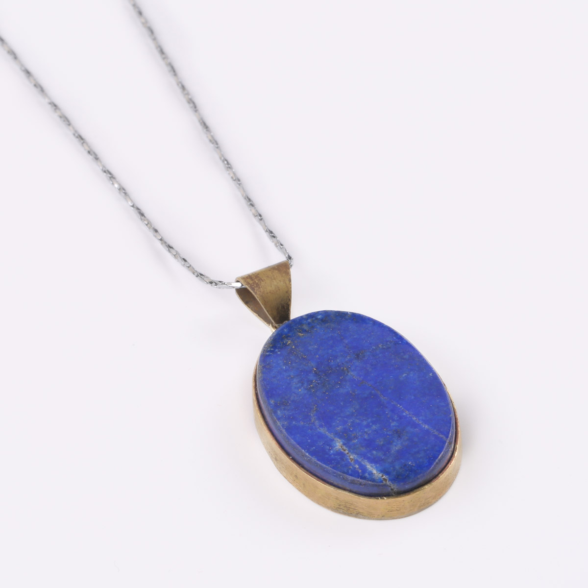 Lapis Lazuli Necklace | Brass Drop Necklace