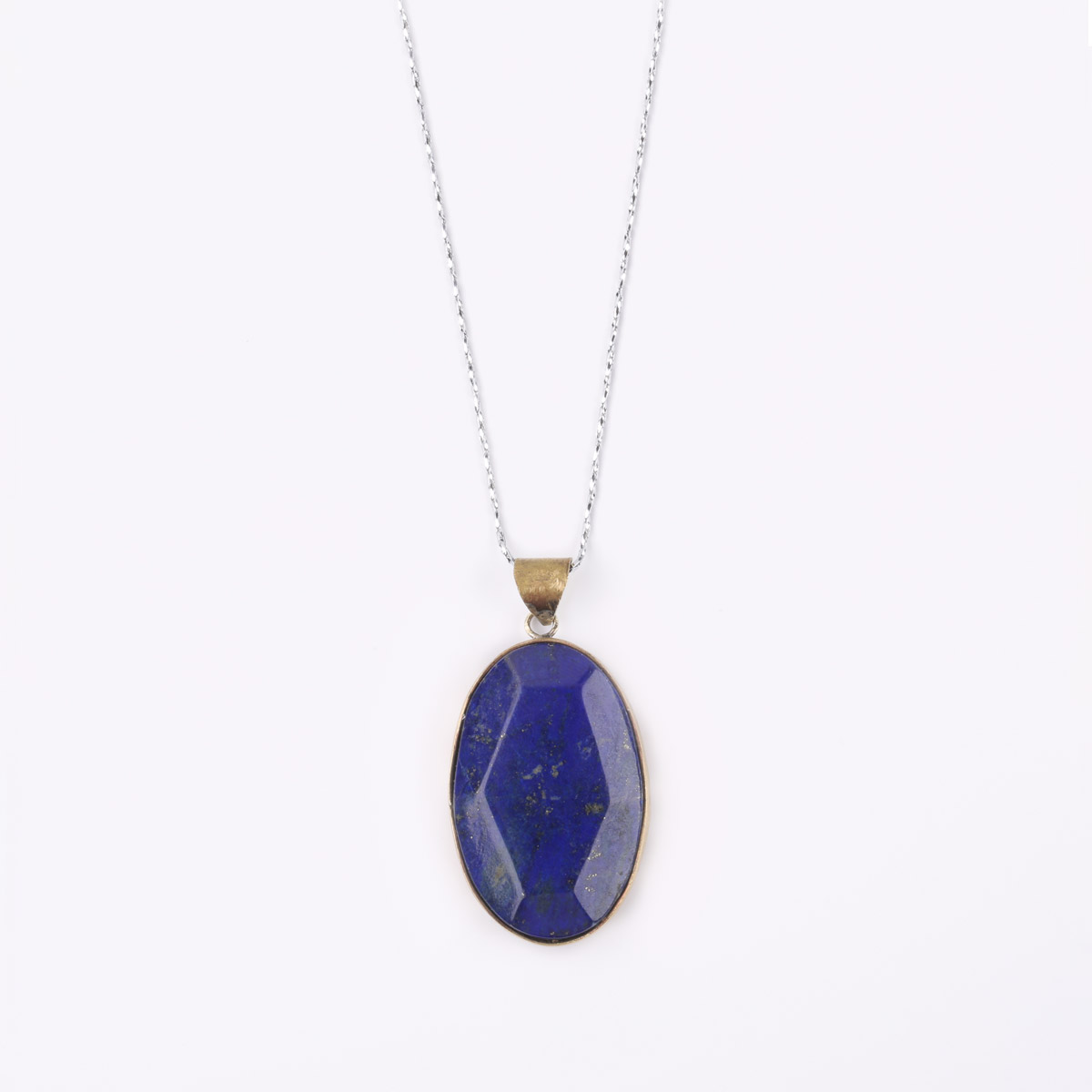 Lapis Drop Pendant | Emerald Cut Necklace