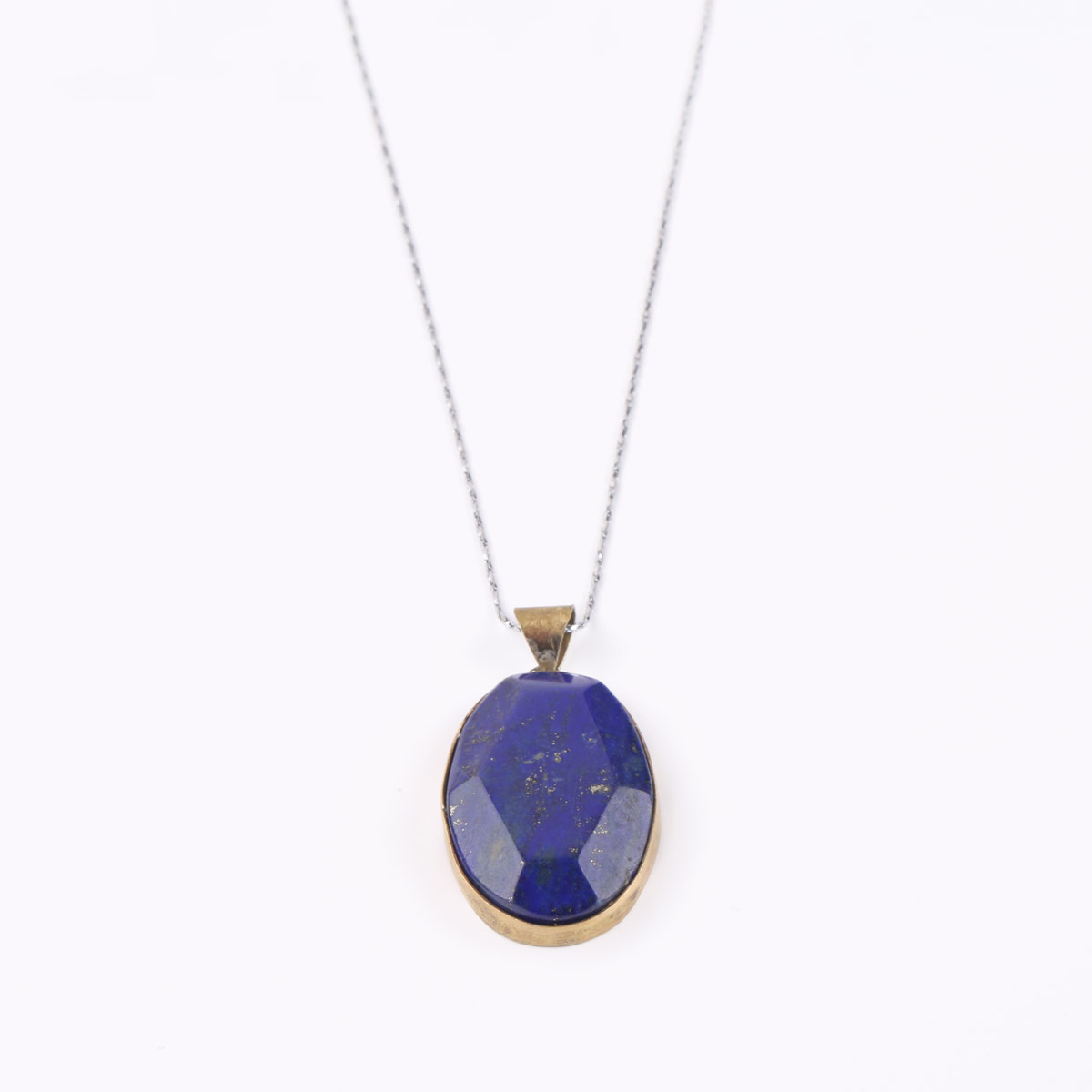 Lapis Drop Pendant | Emerald Cut Necklace