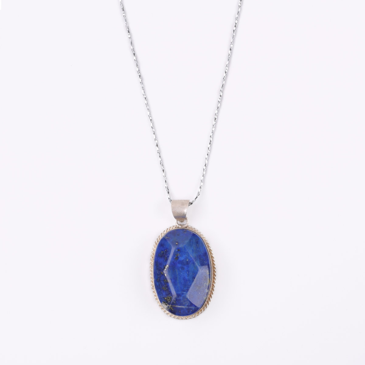 Lapis Lazuli Drop Necklace | Silver Pendant 