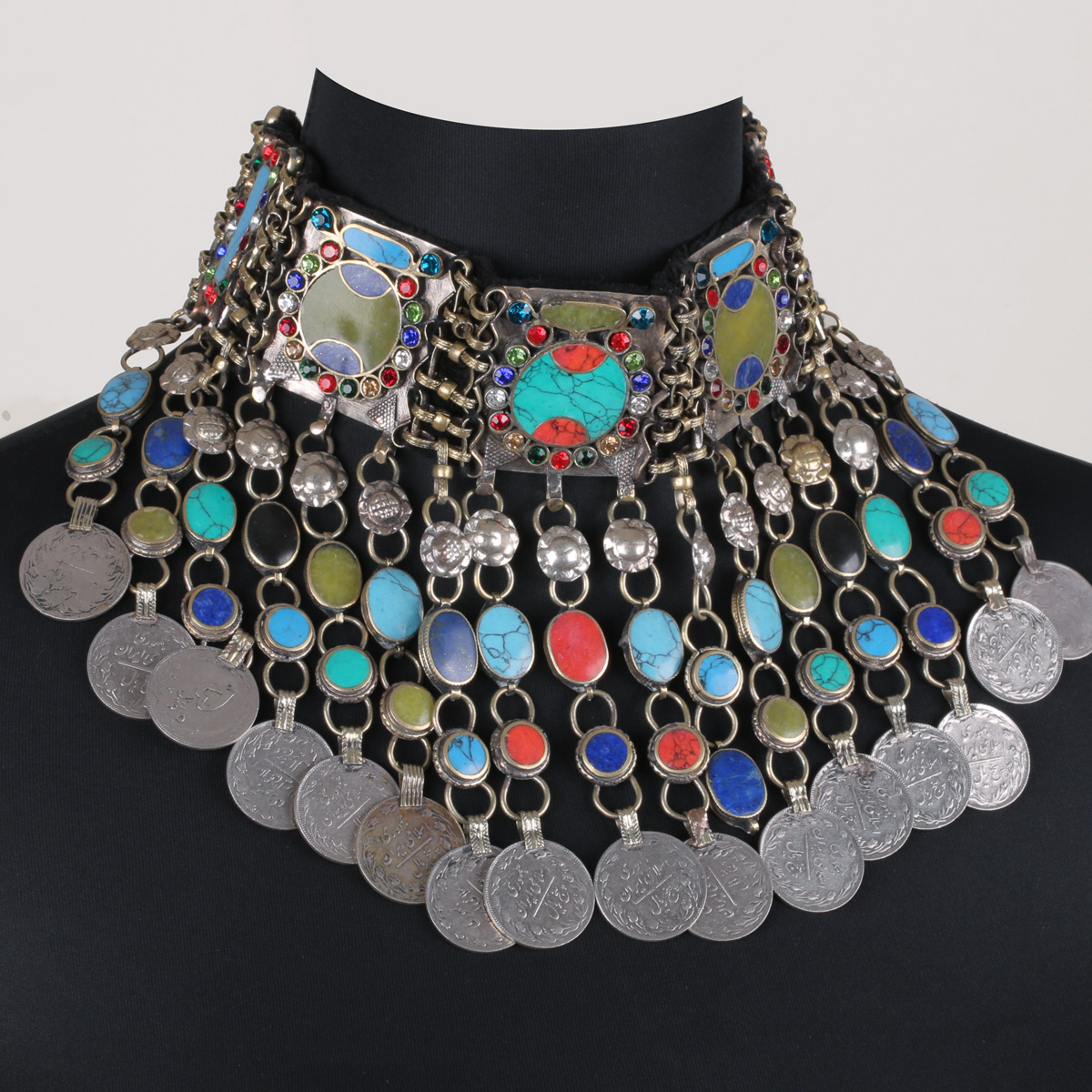 Agate Plastron Set | Traditional Silver Set