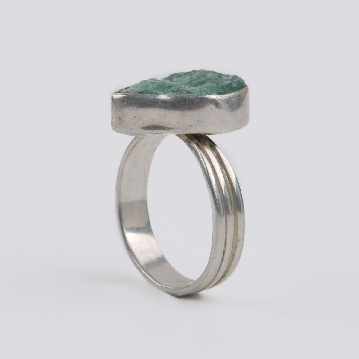 Green Turquoise Ring | Pear Shape Silver Ring