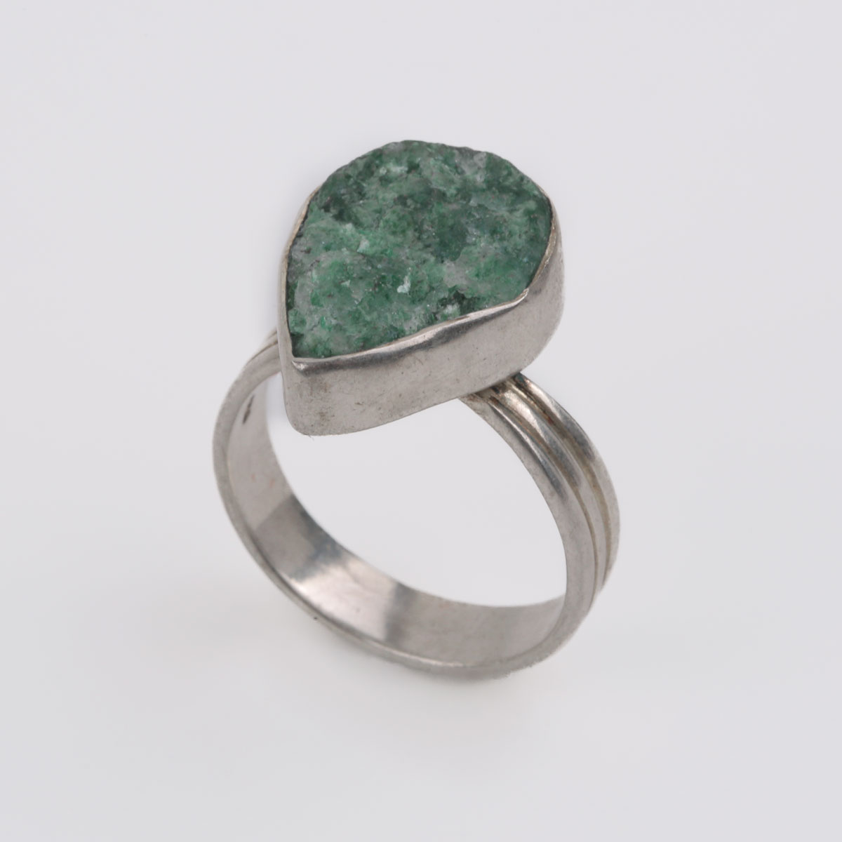 Green Turquoise Ring | Pear Shape Silver Ring