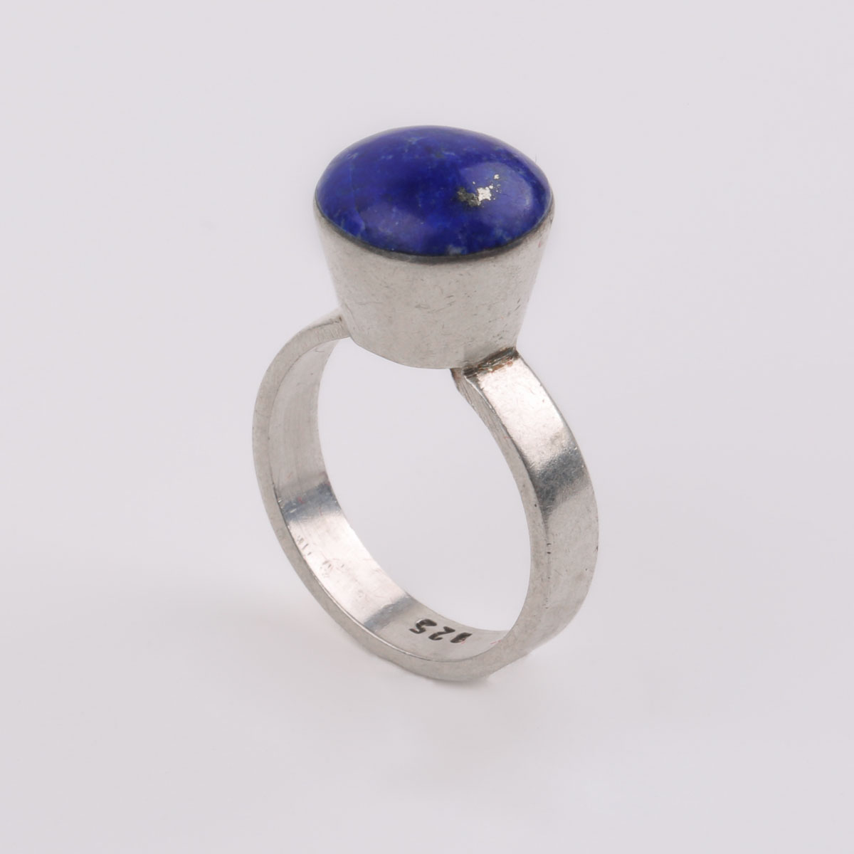 Lapis Lazuli Ring | Silver Round Ring