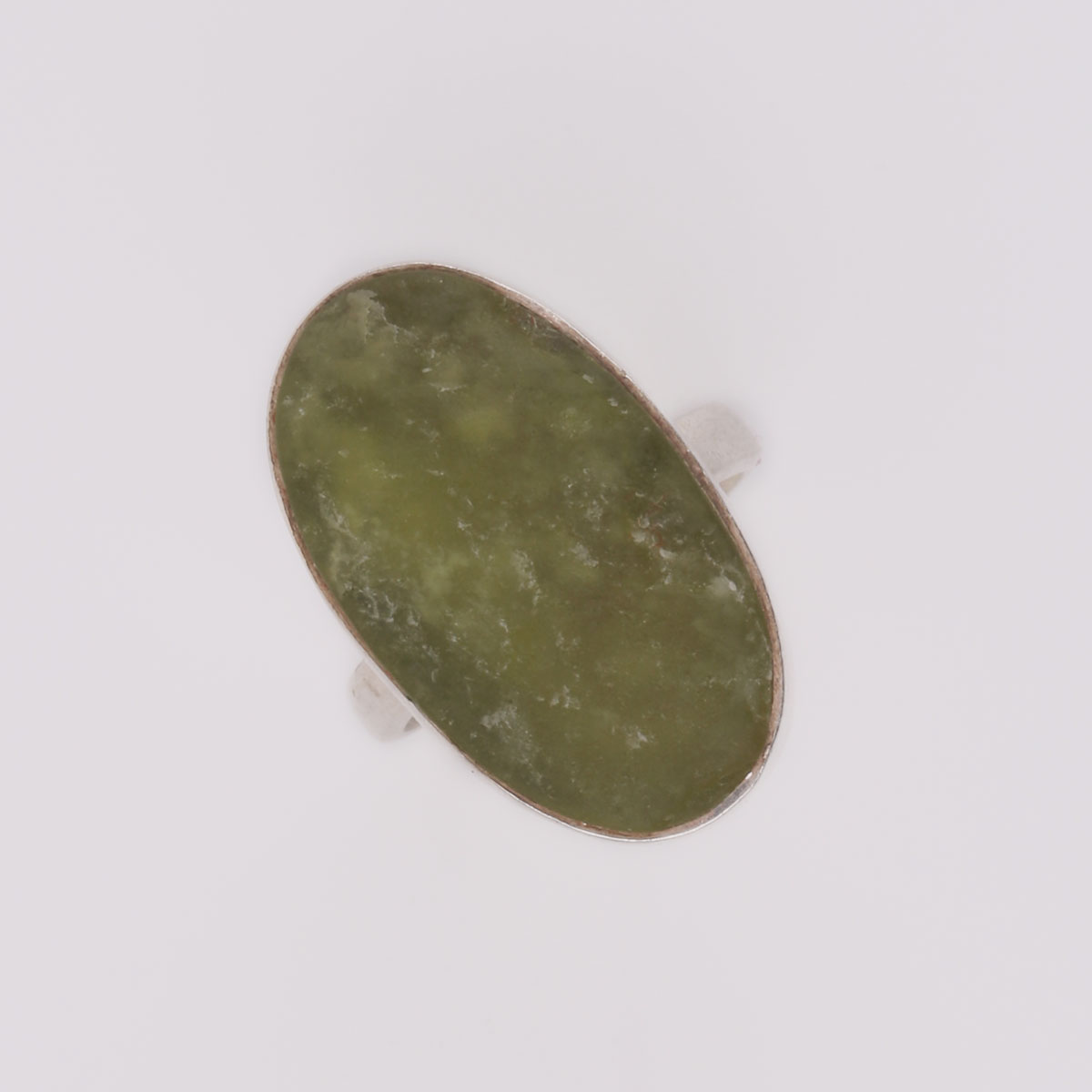 Jade Flat Ring | Silver Ring