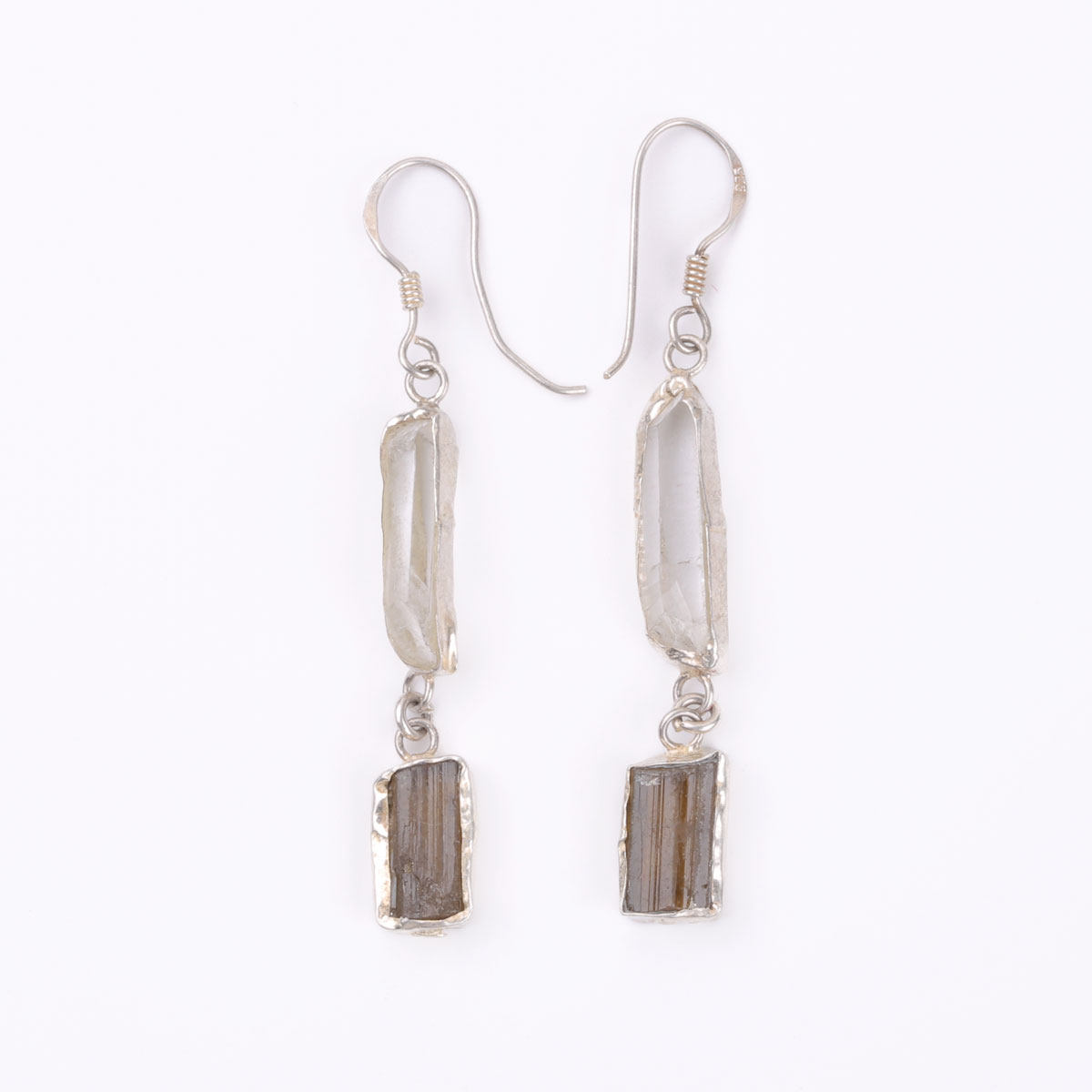 Aquamarine & Beruj Stone Earrings | Dangle Silver Earrings 