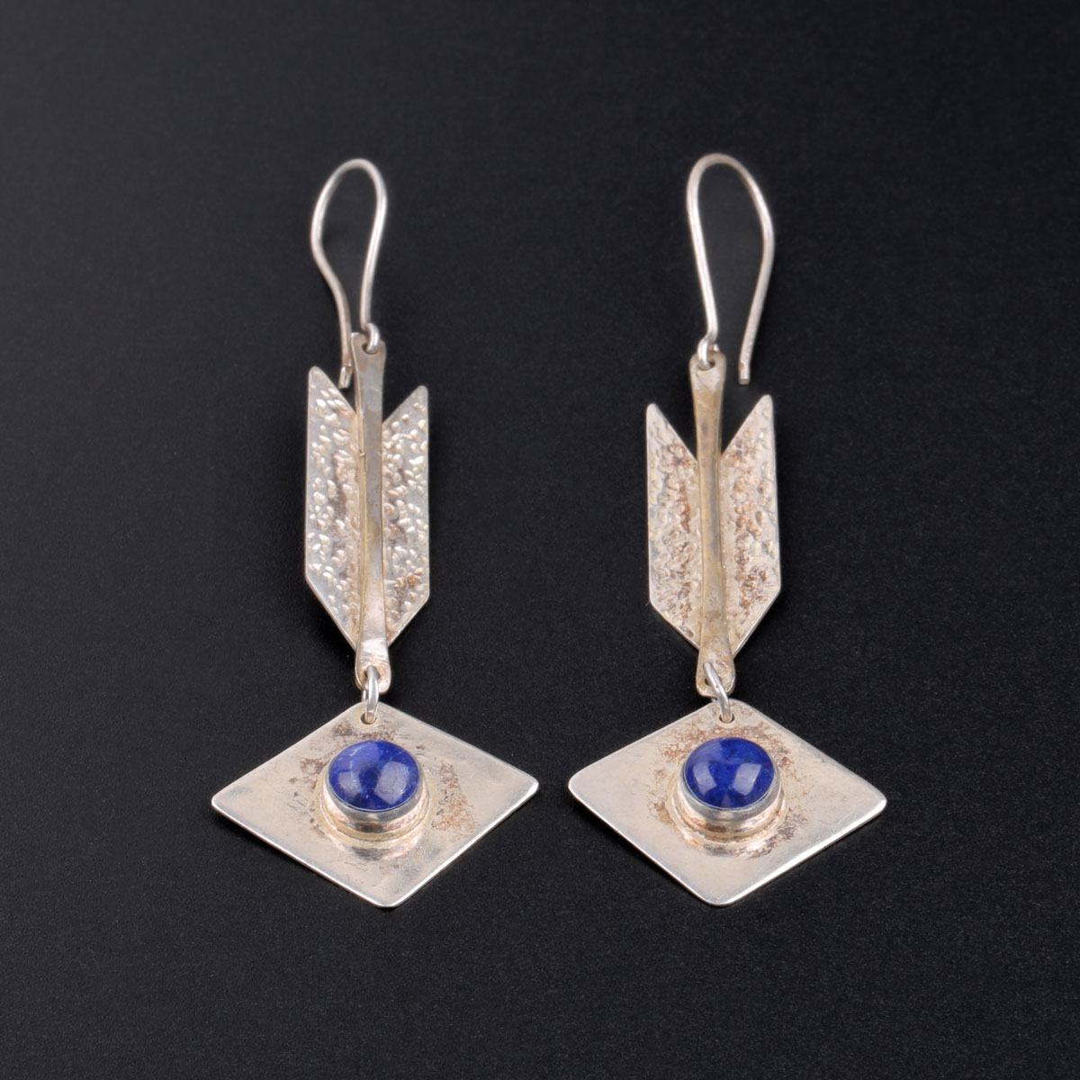 Lapis Hook Earrings | Dangle Silver Earrings