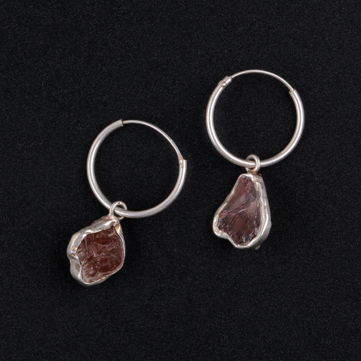 Ruby Stone Earrings | Hoop Earrings 