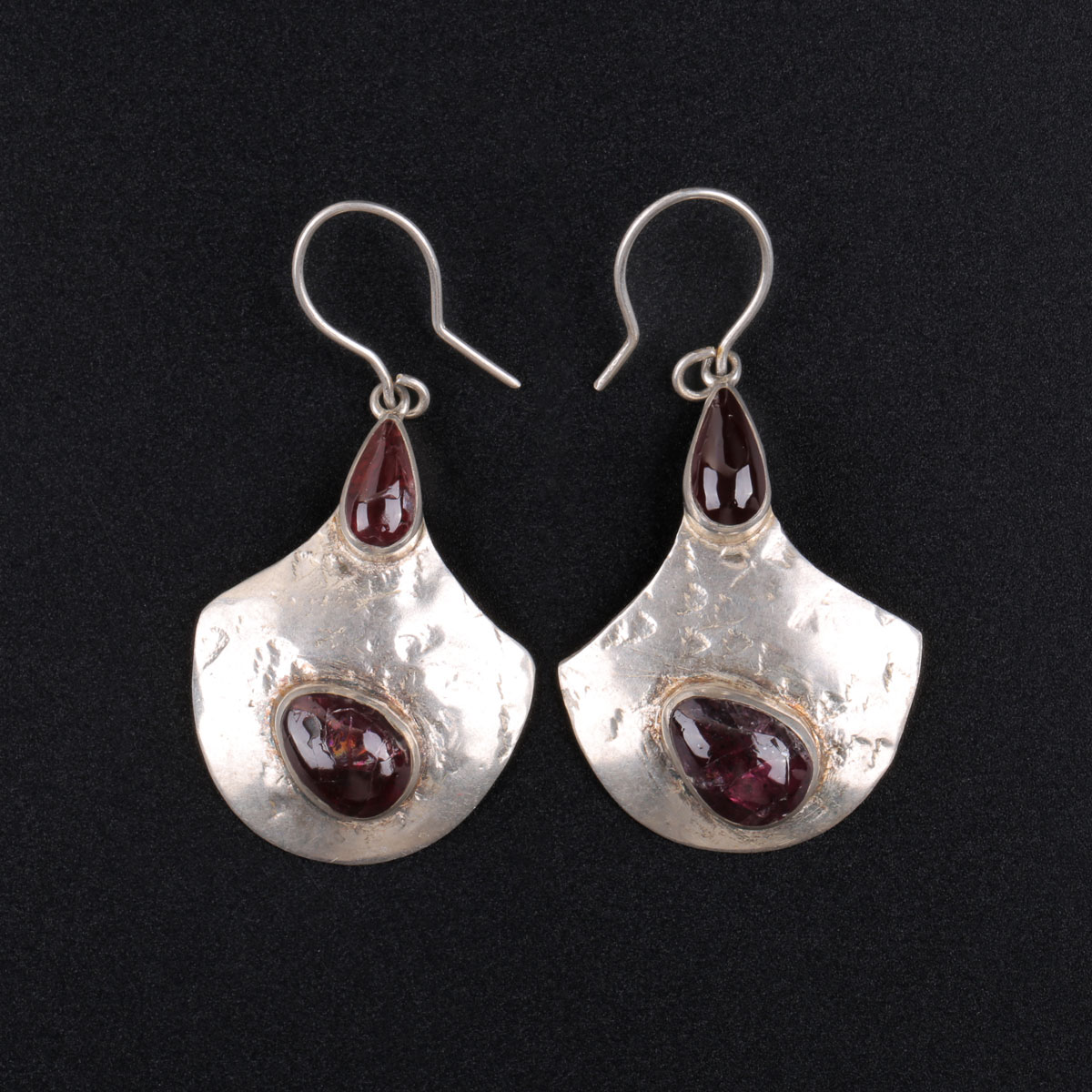 Red Garnet Earrings | Wire-Hook Earrings 