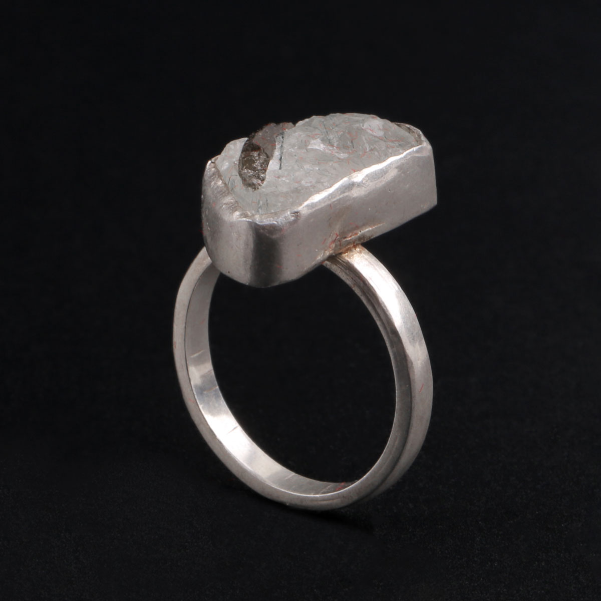 Aquamarine Ring | Silver Opaque Ring