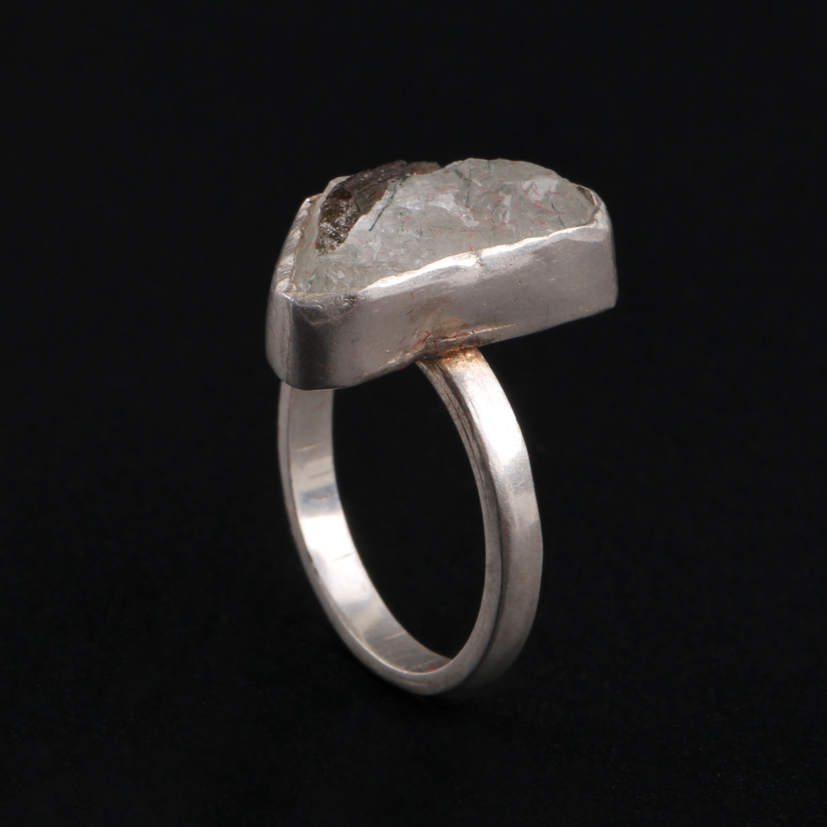 Aquamarine Ring | Silver Opaque Ring
