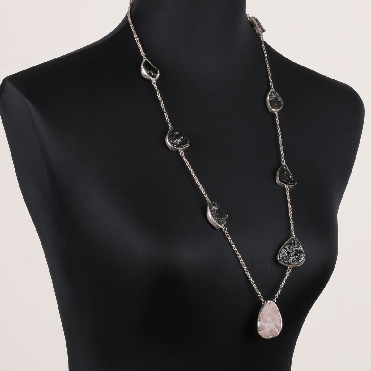 Kunzite Charm Necklace | Silver Necklace