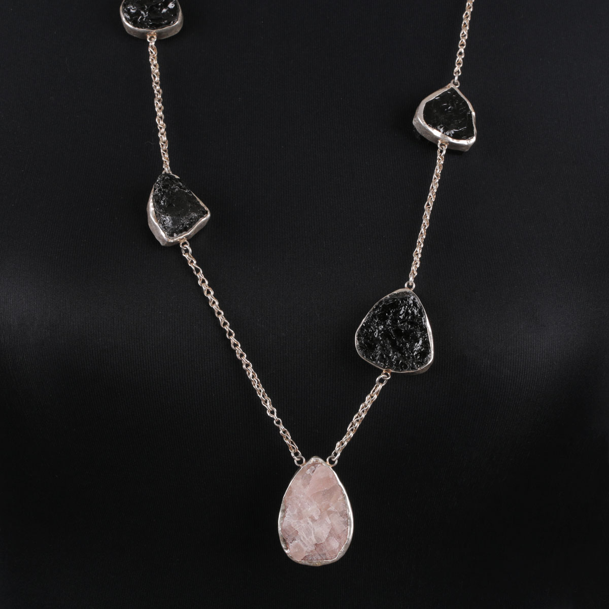 Kunzite Charm Necklace | Silver Necklace