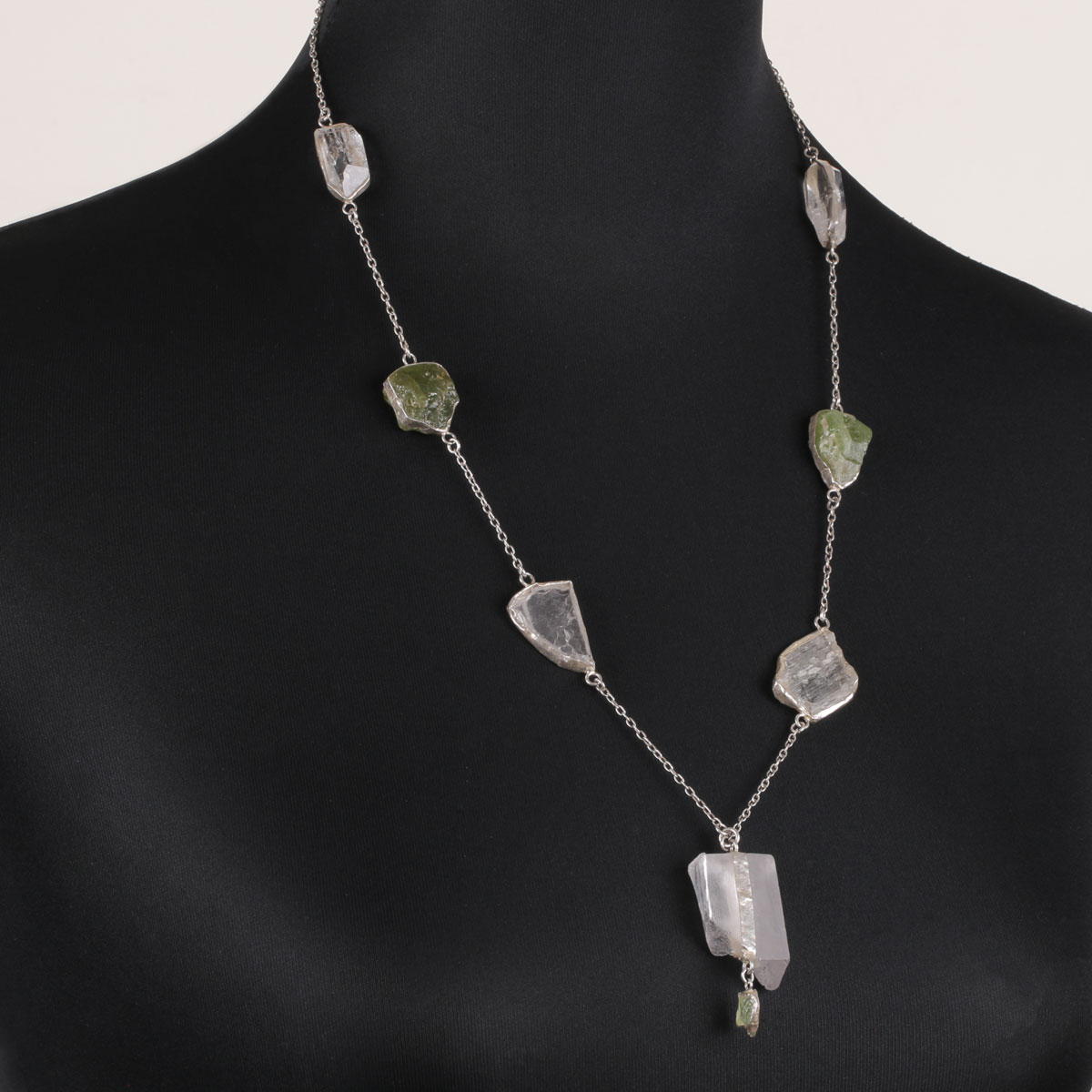 Silver Multi-Stone Necklace | Silver Chain Necklace 