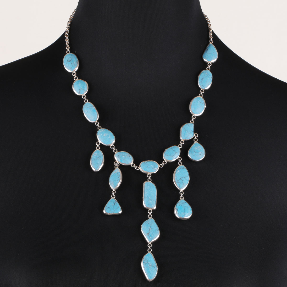 Turquoise Silver Necklace | Princess Necklace