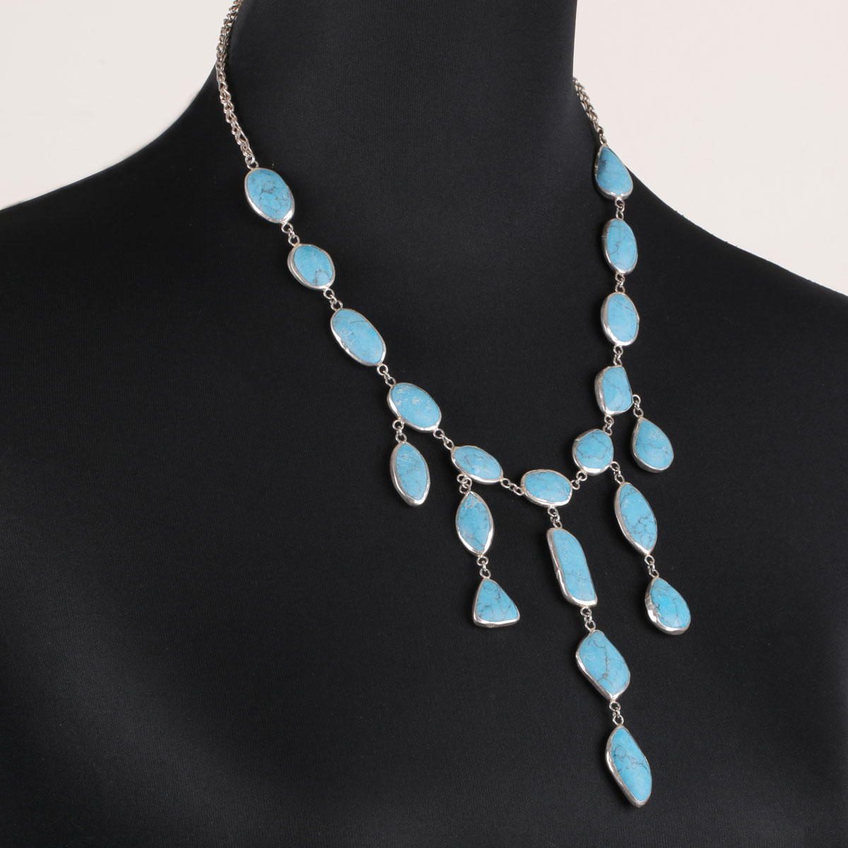Turquoise Silver Necklace | Princess Necklace