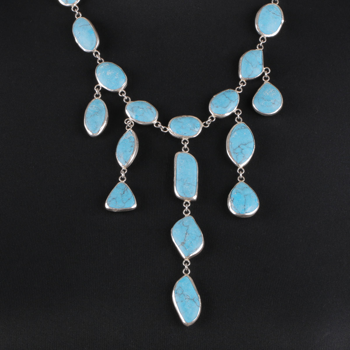 Turquoise Silver Necklace | Princess Necklace