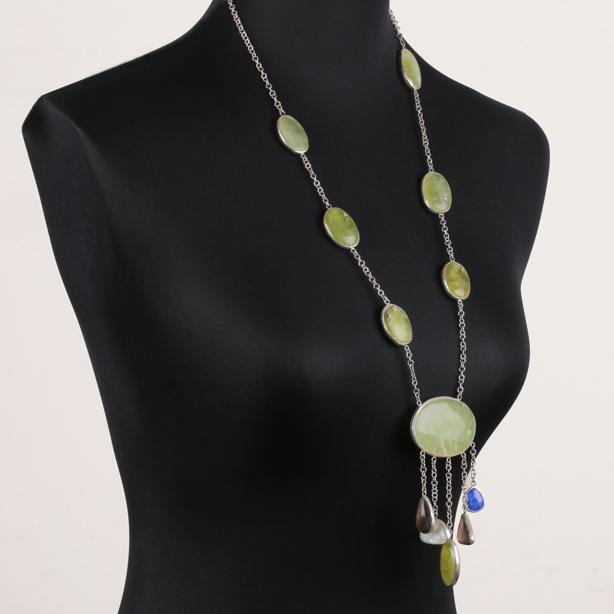 Green Jade Stone Locket | Charm Beaded Necklace 