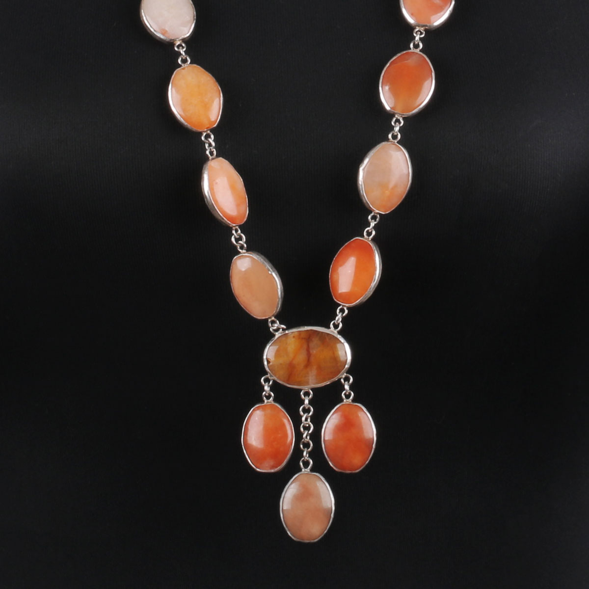 Agate Chain Necklace | Silver Charm Locket