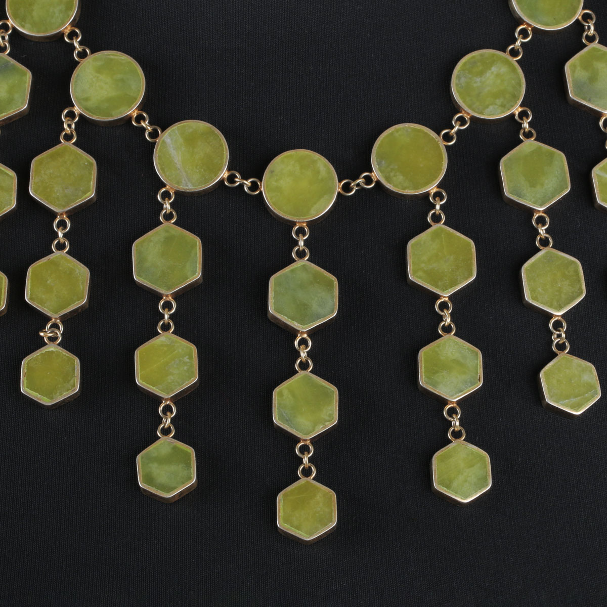 Jade Bib Locket | Silver Stranded Necklace