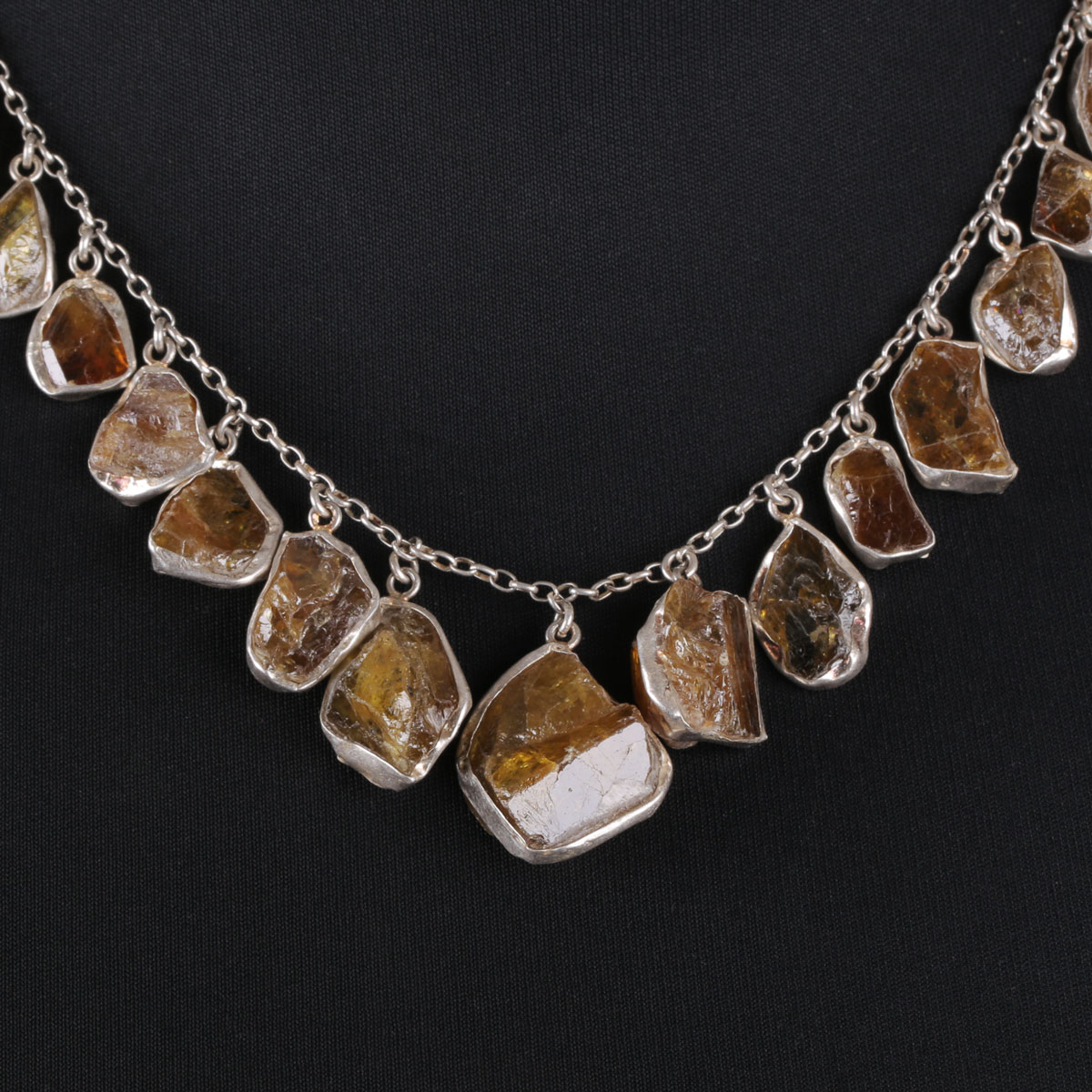 Garnet Necklace | Silver Carm Pendant