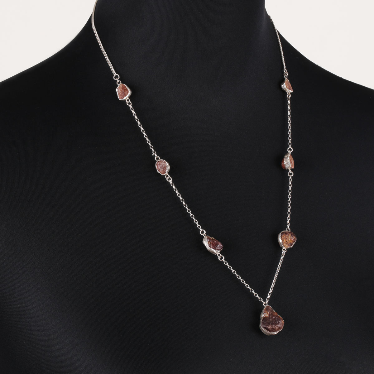 Ruby Necklace | Silver Chain Necklace