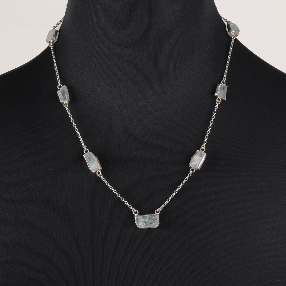 Topaz Silver Necklace | Station Pendant 
